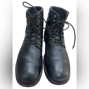 Frye Men's Leather Boots Fulton Lace Up, Dark Black size 9.5 D